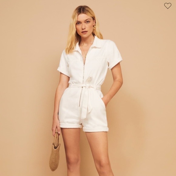 Nwt Reformation Vintage White Sadie Jumpsuit